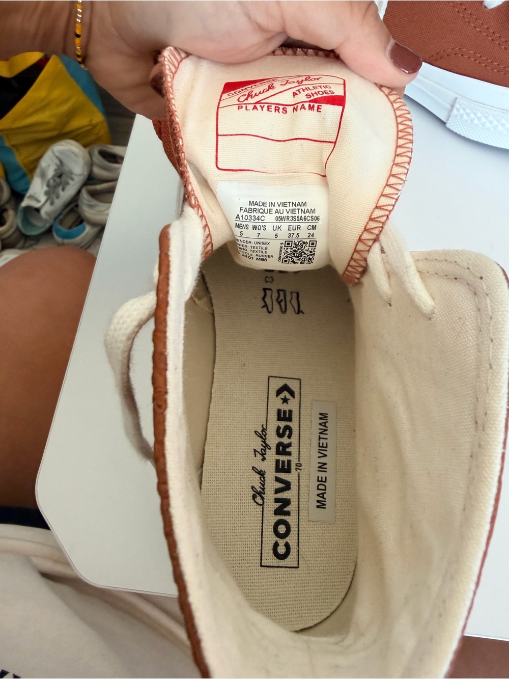 Converse High Top Sneakers in leather Brown and White - leather covering - Picture 4 of 5